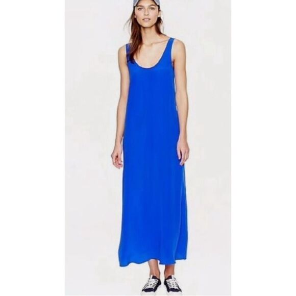 J.Crew Silk Crepe Maxidress in Blue Size XS / NWT - Picture 1 of 7